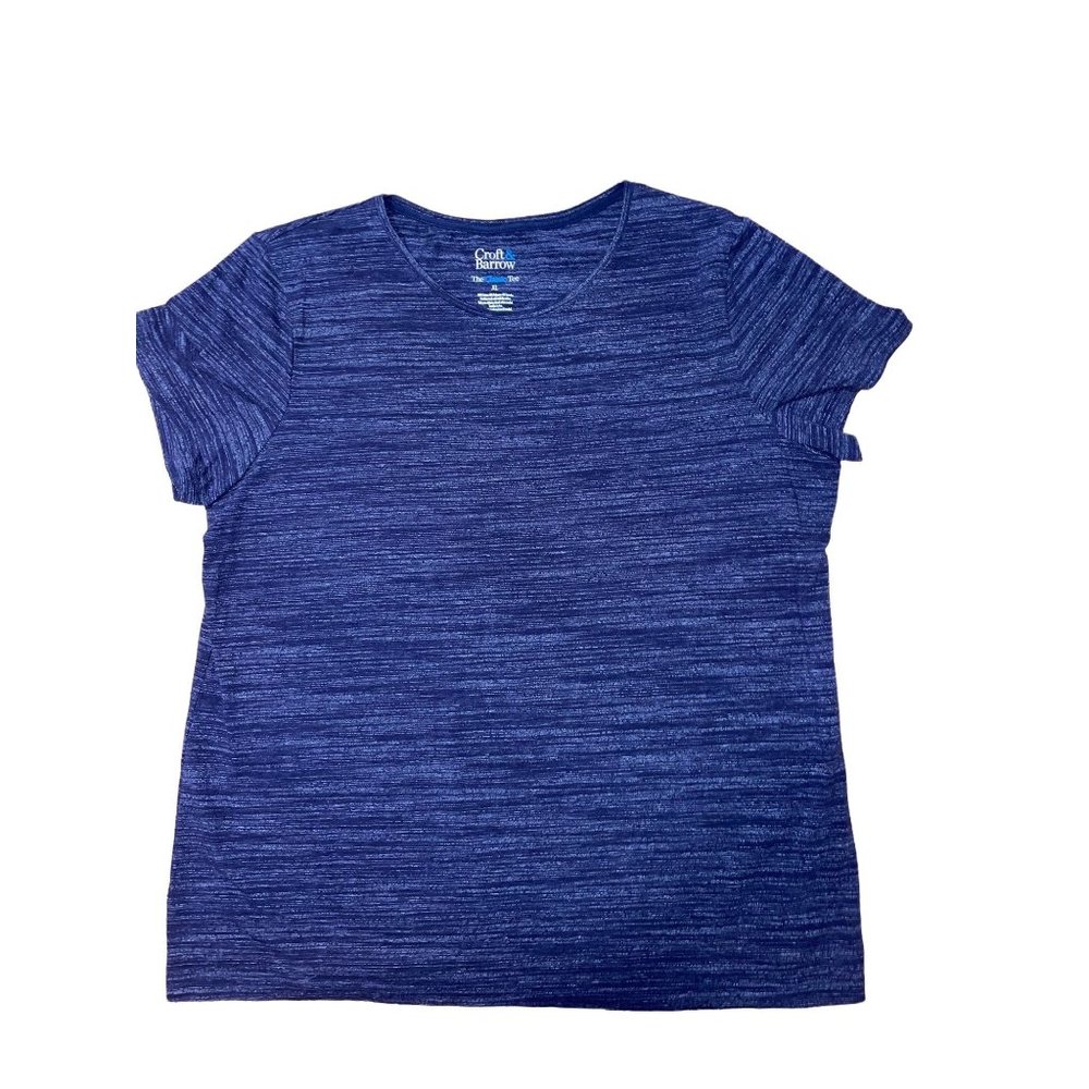 Croft & Barrow Blue Striped Women’s Classic Tee Size XL